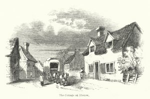 Het huisje in Elstow (gravure) door English School