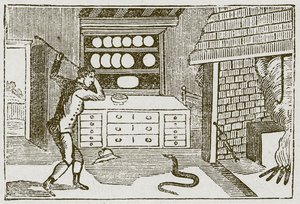 De landgenoot en de slang (gravure) door English School