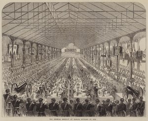 Het Krim-banket in Dublin, 22 oktober 1856 (gravure) door English School
