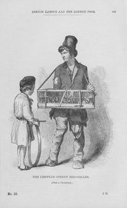 De Kreupele Straatvogelverkoper (gravure)