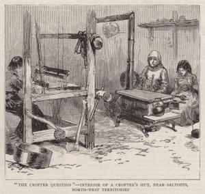 "De Krotterkwestie", Interieur van een Krotterhut, nabij Saltcots, Noordwestelijke Gebieden door English School