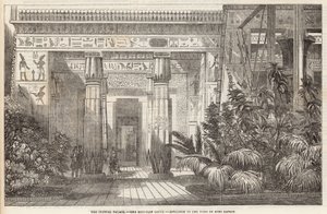Het Crystal Palace: De Egyptische Hof, ingang naar het graf van Beni Hassan door English School