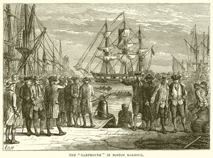 De Dartmouth in de Haven van Boston door English School