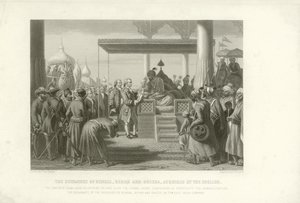 De Dewannee van Bengalen, Bihar en Orissa verworven door de Engelsen, India, 1765 door English School