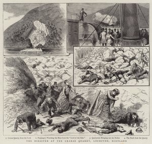 De Ramp bij de Crarae Steengroeve, Lochfyne, Schotland (gravure) door English School