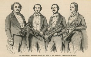 De familie Distin die optreedt op de saxofoon bij de Woensdagconcerten, Exeter Hall door English School