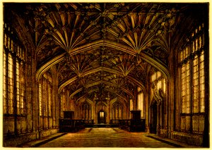 De Divinity School, Oxford: gebouwd tussen 1445 en 1454, illustratie uit A Students History of England door Samuel R. Gardiner, gepubliceerd 1902 door English School