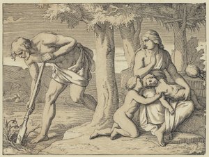 Het Lot van Arbeid, na De Val (gravure) door English School