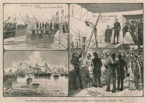 De hertog en hertogin van Connaught openen de Royal Victoria en Albert Docks door English School