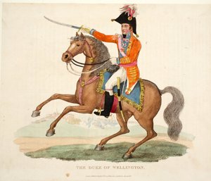 De Hertog van Wellington, uitgegeven door Richard Evans, gegraveerd door Romney, illustratie uit Een Historisch Verslag van de Slag bij Waterloo door William Mudford, 1816 door English School