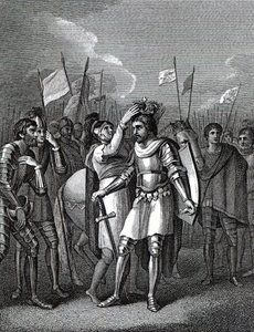 De graaf van Richmond gekozen tot koning na de Slag bij Bosworth, uit 