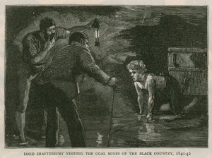 De graaf van Shaftesbury; bezoek aan de kolenmijnen van de Black Country, 1840-41; uit The Graphic, 10 oktober 1885