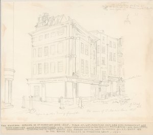 De Oostelijke Hoek van St Martins Lane, Londen, 1825