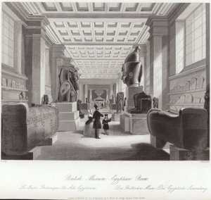 De Egyptische kamer van het British Museum door English School