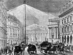 Het elektrische licht in het Mansion House, uit The Illustrated London News 1881