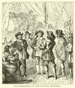 De inscheping van de Puriteinen verboden