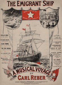 Het Emigrantenschip, Victoriaanse bladmuziekomslag door English School