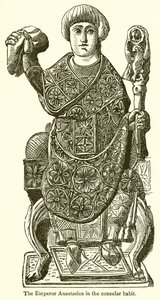 De Keizer Anastasius in de Consulaire Kleding door English School