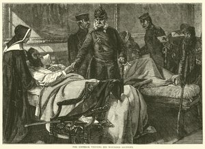 De keizer bezoekt zijn gewonde soldaten, mei 1871