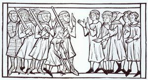 De Gezanten uit Soedan, illustratie uit Wetenschap en Literatuur in de Middeleeuwen en de Renaissance, geschreven en gegraveerd door Paul Lacroix, 1878 door English School