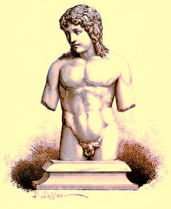 De Eros van het Vaticaan, standbeeld in het Vaticaan, illustratie uit Geschiedenis van Rome door Victor Duruy, gepubliceerd 1884 door English School