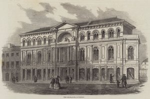 De Beurs in Coventry (gravure) door English School
