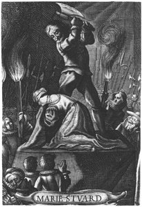 De Executie van Mary Queen of Scots (1542-87) 8 februari 1587 door English School