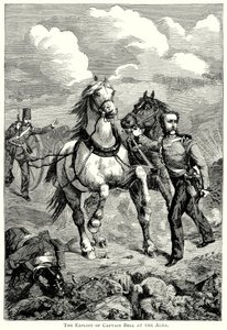 De actie van kapitein Bell bij de Alma (gravure) door English School