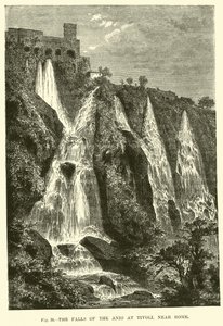 De watervallen van de Anio bij Tivoli, nabij Rome