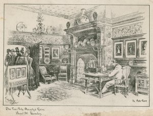 De kamer van de Fine Arts Society, Bond Street, Londen - de voorzaal door English School