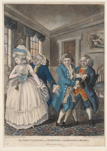 Het Eerste Interview, of Geluk Geofferd aan Rijkdom, 1784 door English School