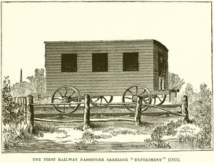 Het Eerste Spoorweg Passagiersrijtuig Experiment (1825)