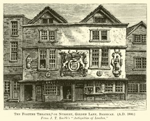 Het Fortune Theatre, of Nursery, Golden Lane, Barbican, AD 1800 door English School