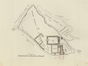Het ontwerp van de oprichters (gravure) door English School