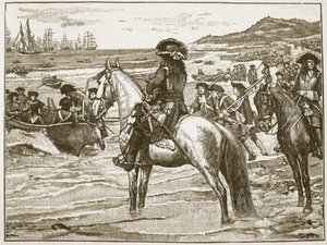 De Fransen trekken zich terug uit Torbay, illustratie uit Cassells Illustrated History of England