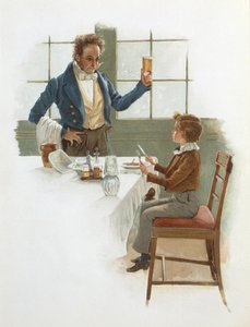 De Vriendelijke Ober, illustratie bij David Copperfield (1850) door Charles Dickens (1812-70)