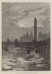 De bevroren Theems, meeuwen cirkelen rond Cleopatra