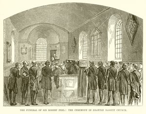 De Begrafenis van Sir Robert Peel: De Ceremonie in Drayton Bassett Kerk