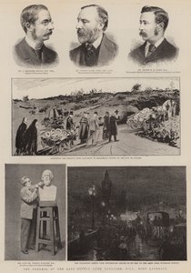 De begrafenis van de overleden Alfred Lord Tennyson, DCL, Dichter Laureaat (gravure) door English School