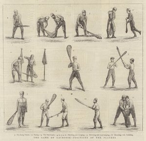 Het spel lacrosse, posities van de spelers door English School