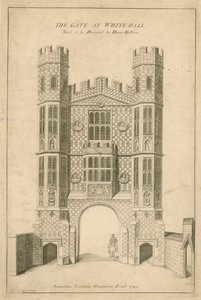 De Poort in Whitehall. Zogenaamd ontworpen door Hans Holbein door English School