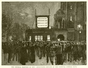 De Algemene Verkiezingen van 1892: Aankondiging van de Resultaten in de National Liberal Club