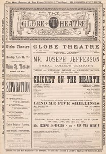 Het Globe Theatre Programma, 21 april 1884 door English School