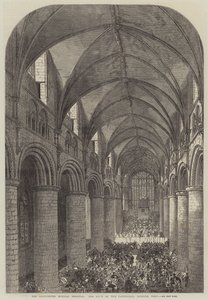 Het Gloucester Muziekfestival, het Schip van de Kathedraal, kijkend naar het Westen door English School