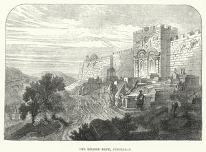 De Gouden Poort, Jeruzalem (gravure) door English School