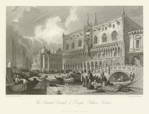 Het Grote Kanaal en het Dogepaleis, Venetië, 1844 door English School