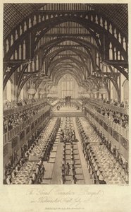 Het grote kroningsbanket in Westminster Hall door English School