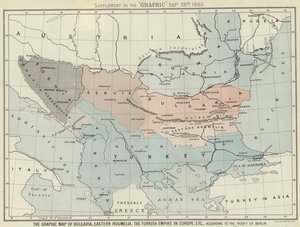 De Graphic kaart van Bulgarije, Oost-Roemelië, het Turkse Rijk in Europa