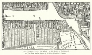 De Grassmarket in 1646 (gravure)
