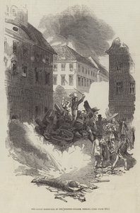 De Grote Barricade in de Breiten-Strasse, Berlijn door English School